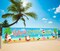 July Decorations Baby It’s Warm Outside Banner Summer Christmas Yard Sign with Santa Claus, Beach and Flamingos for Hawaii Christmas Theme Supplies Indoor Outdoor Decorations